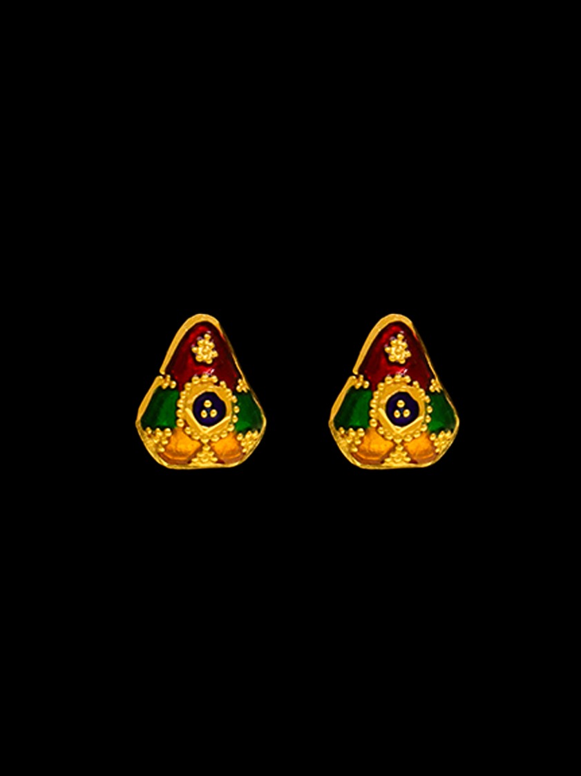 22K Gold Stud Earrings - SW12689